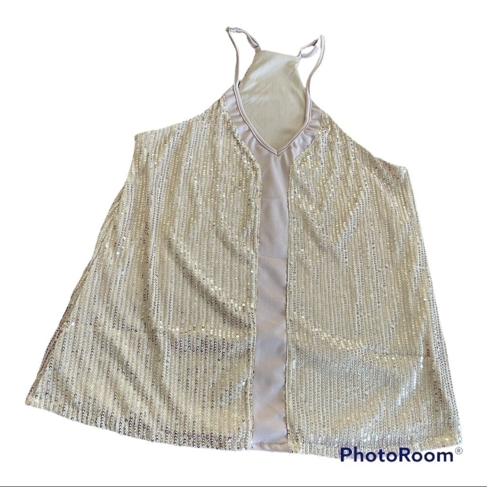 SEQUIN TANK TOP  SIZE L  GOLD      NEW WITHOUT TAGS